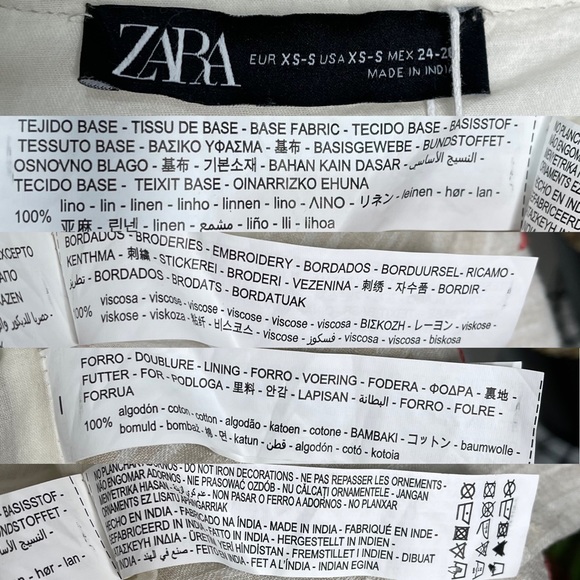 Zara Embroidered Beaded Linen Jacket Boho XS-S - Picture 8 of 8